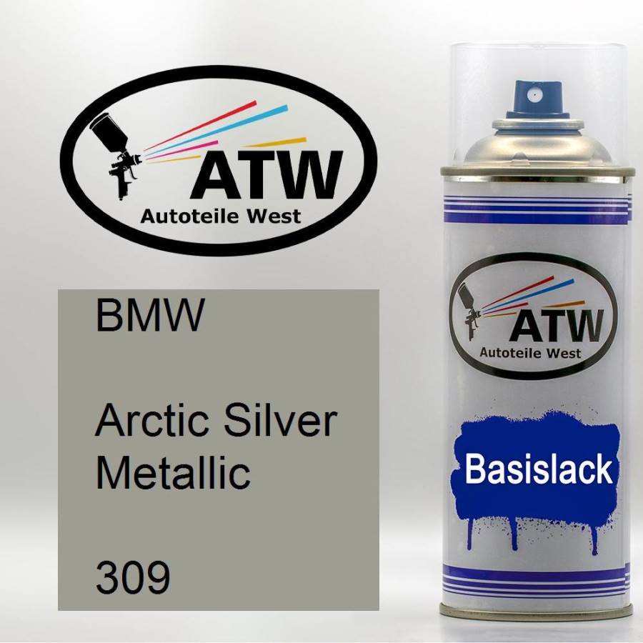 BMW, Arctic Silver Metallic, 309: 400ml Sprühdose, von ATW Autoteile West.